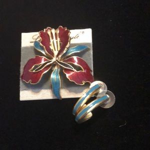 Broach and matching earrings